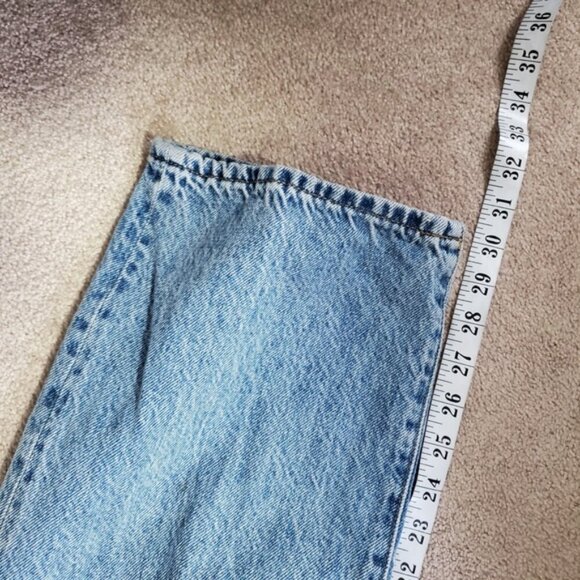 Mango High Rise Distressed Straight Barrel Leg Mom Jeans 90s 2 - Picture 5 of 9